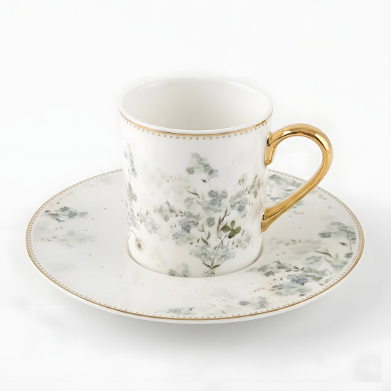 Coffee Cup and Saucer Set - 6 Pcs
